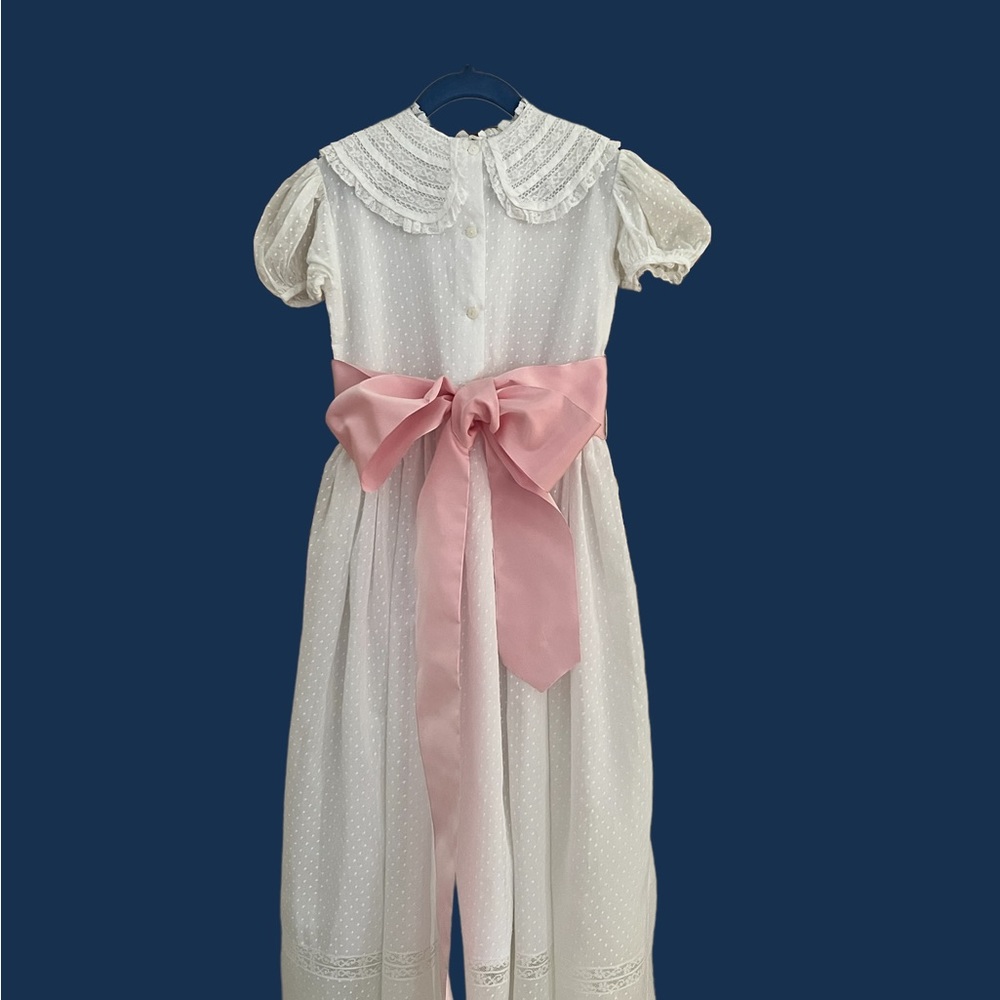 Vive La Fete Girl’s Dotted Swiss Tea Dress - Picture 6 of 16